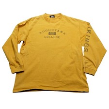 Vintage Augustana Vikings Shirt Mens Large Yellow Long Sleeve NCAA College 90s picture