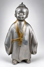 Vintage Japanese Kome Jiichi Muga Doji Bronze Takaoka Selflessness Child picture