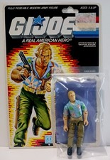 Vintage GI JOE CHUCKLES 1987 Full Uncut Back File Card 34 BACK picture