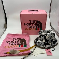 Gucci x The North Face Reversible Bucket Hat Yellow Black Monogram L 59cm - NWT picture