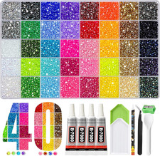 Resin Jelly Rhinestones Bedazzling Kit 40 Colors 3mm Flatback Gems with AB picture
