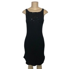 Vintage Jones New York Black Beaded 90s Y2K Party Dress Size 4 Formal Whimsigoth picture