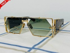 Cazal MD004 Sunglasses Black Gold Frame Green Lens Unisex Designer picture