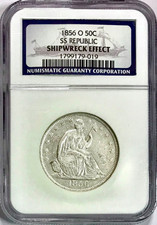 1856-O SS Republic Liberty Seated Silver Half Dollar NGC Shipwreck Effect picture