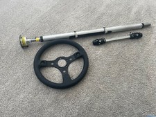 UNIVERSAL  DRAG  RACE  STEERING COLUMN W/MANUAL SHAFT & GRANT 673 WHEEL picture