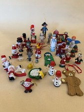 Vtg German Erzgebirge Wood Christmas Tree Ornaments Lot Miniature Folk Art  picture
