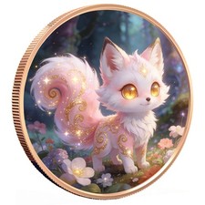 **PRESALE** 5oz Cherry Mint Mystic Fox Colorized .999 Copper w cap and 1 of 100 picture