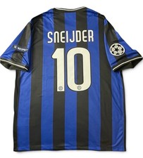 Sneijder #10 XL 2009/2010 Final Home Blue Retro Italy Soccer Football X Large picture