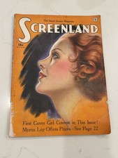 SCREENLAND Magazine Dec 1934 MYRNA LOY cover by Charles Sheldon - picture