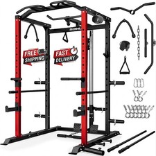 C1 V4 Power Cage 2000LB Squat Rack with LAT Pulldown Home Gym picture