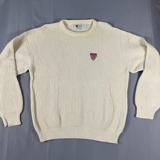 Harvard The Coop Sweater Men’s Large Cream Cotton Crewneck Made in USA College picture