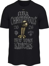 New York Knicks Nike Black 2026 NBA Finals Champions Locker Room T-Shirt Size L picture