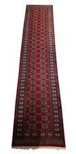 Aprx 2.5 X 12 Afgahn Hand Knotted Turkmen Bokhara Rug Antique Runner Wool Carpet picture