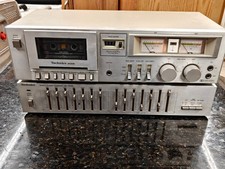 Vintage Technics RS-M205 Cassette Deck & SH-8025 Graphic Equalizer Stereo Pair picture