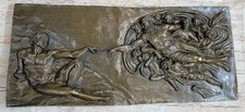 Large Bas Relief by Michael Angelo Creation Of Adam Bronze Sculpture Figurine picture