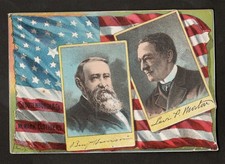 1888 Presidential Election Campaign Trade Card - Republican Harrison & Morton picture