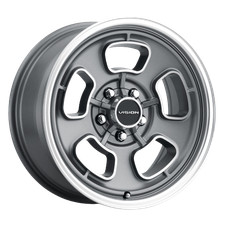 Vision American-Muscle 148 Shift 15x5.5 5x114.3 +7 Satin Grey Machined Wheel picture