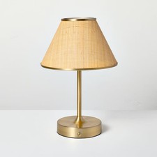 Woven Portable Table Lamp Brass (Includes LED Light Bulb) - Hearth & picture