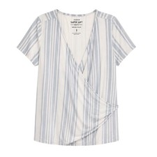 Torrid Super Soft Knits Blue White Stripe Faux Wrap Top Size 3 3X 22-24 12782890 picture