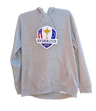 Levelwear Ryder Cup 2025 Gray Pullover Fleece Hoodie Embroidered Logo Mens XL picture