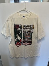 Vintage Starter Cleveland Indians 1996 White AL Central Champs Shirt XL Men READ picture