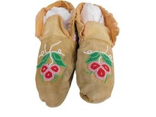 Antique 1900s  Cree Native Beaded Moccasins picture