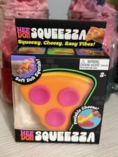 Authentic NeeDoh Squeezza Pizza Nee Doh Squishy Toy Yellow Crust Orange Cheese picture