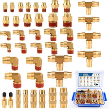 43Pcs Brass DOT Air Line Fittings Assortment Kit For Truck Trailers Brake System picture
