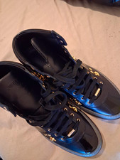 Jimmy Choo Men’s Black High-Top Lace-Up Sneakers w/ Gold Star Studs picture