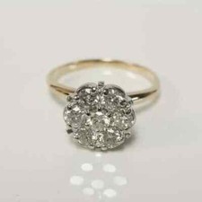2.25Ct Art Deco Style Lab Created Diamond Anniversary 14K Yellow Gold FN Ring picture