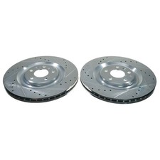 PowerStop Evolution Drilled Slotted Rotors Pair Rear For Audi Q7 picture