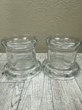 2 Pc Home Interiors glass candle holder's Home Interiors USA picture
