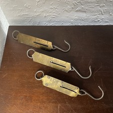 lot of 3 antique brass pocket spring scales Chatillons Landers USA picture