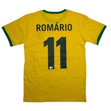 Autographed/Signed Romario Brazil Yellow Soccer Futbol Jersey Beckett BAS COA picture