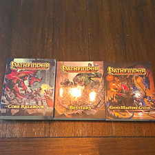 Paizo Pathfinder RPG Paperback Lot: Core Rulebook, Bestiary, Game Mastery Guide picture