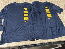Bundle of 2 Large Dri Fit Nike West Virginia Mountaineers WVU Long sleeve&Tshirt picture