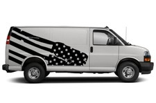 Side US flag graphics decals stripe stickers vinyl kit for Chevrolet Express Van picture