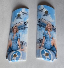 1911 Fullsize WWII Pinup Girl in light blue on plane picture