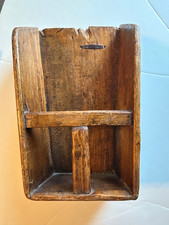 Antique Primitive Wooden Grain Scoop Scalloped Sides Mortised - Refinished picture