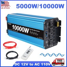 5000W 10000W Pure Sine Wave Power Inverter DC 12V to AC 110V Converter Camping picture