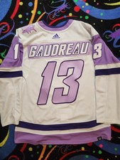 NWT Johnny GAUDREAU Calgary Flames Hockey Fights Cancer 52 Addias Jersey MUST C picture