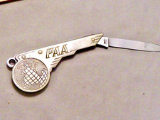 VINTAGE PAN AMERICAN AIR LINES KEY CHAIN KNIFE INOX GERMANY PAN AM KNIFE picture