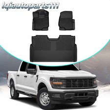 Weatherbeater TPE Black Floor Mats Custom For 2015-25 Ford F150 Super Crew picture