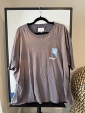 RHUDE Men's Gray Off Road 02 Racing Graphic Logo Crew Neck T-Shirt Size XL picture