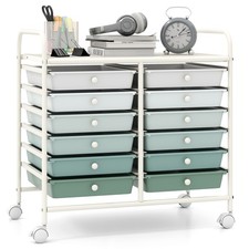 12-Drawer Rolling Storage Cart w/Removable Drawers, Metal Frame, Lockable Wheels picture