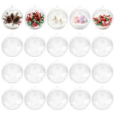 Clear Fillable Christmas Tree Ornaments DIY Craft Balls for Candy Gifts Decor picture