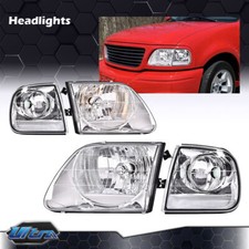 Clear Chrome Headlights & Corner Lights Fit For 1997-2003 Ford F150 Expedition picture