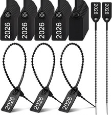 500 Pcs Plastic Tamper Seals Bulk 2026 Black Zip Ties for Fire Extinguishers picture