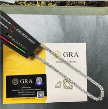 3MM REAL MOISSANITE Silver Tennis Chain Necklace - VVS D Color - Passes Tester picture