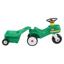 Little Tikes Green Tractor & Cart Foot-to-Floor Ride-On Working Horn Ages 1-5 picture